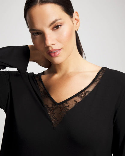 Soma Lace Long Sleeve Pajama Top