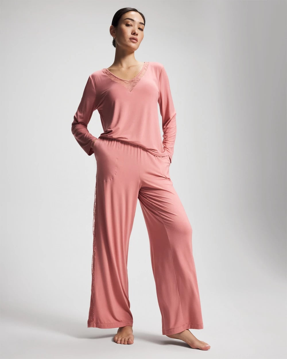 Soma Lace Relaxed Wide Leg Pajama Pant