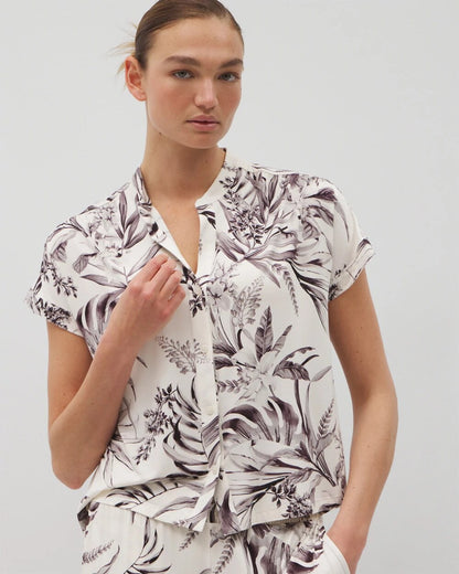 Soma Short-Sleeve Button-Front Pajama Top