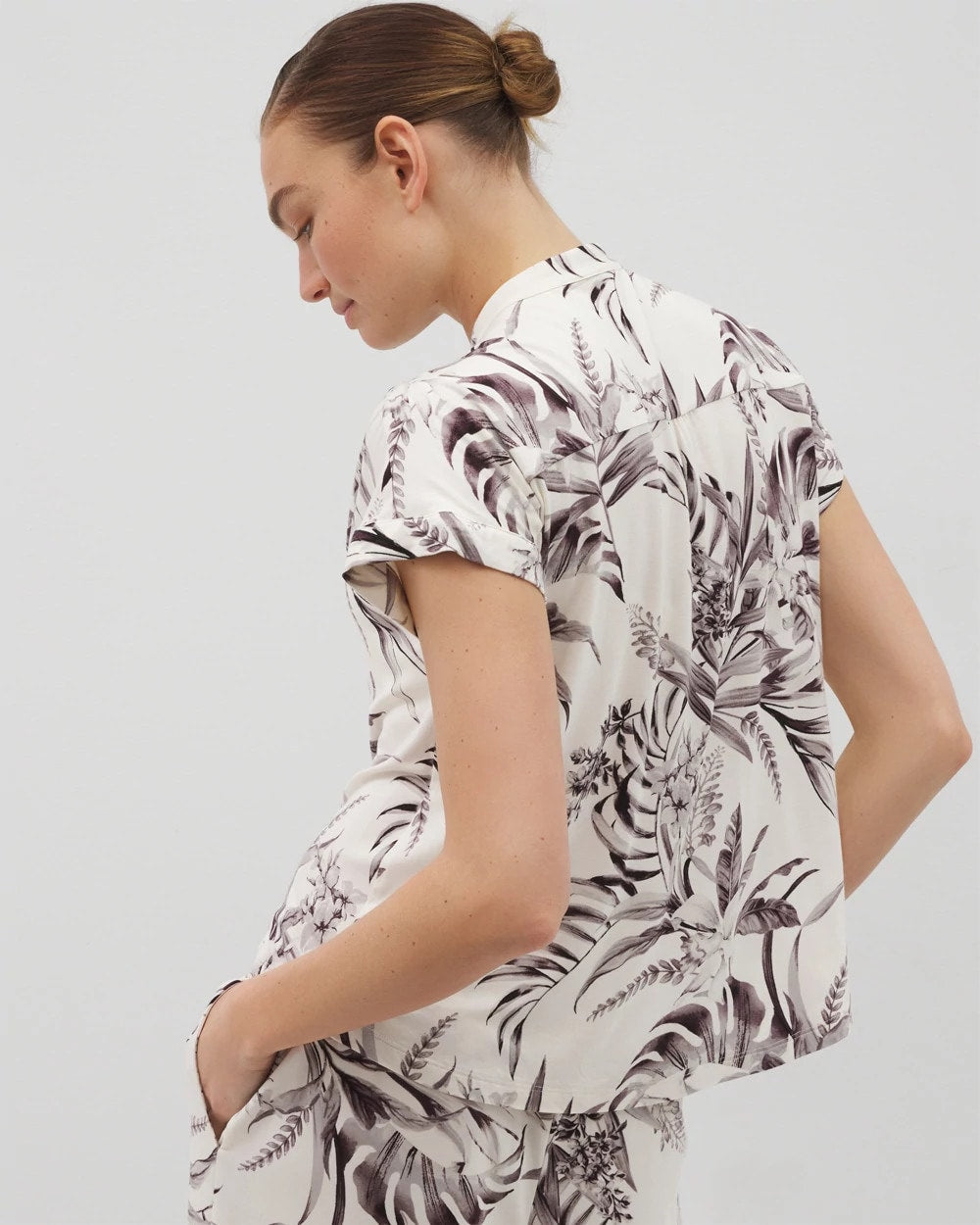 Soma Short-Sleeve Button-Front Pajama Top