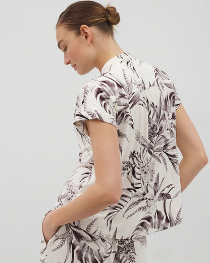 Soma Short-Sleeve Button-Front Pajama Top