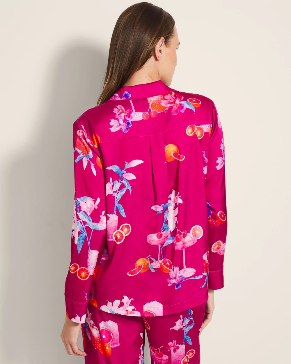 Soma Long-Sleeve Notch Collar Pajama Top