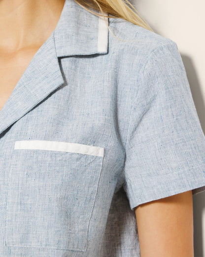 Soma Short-Sleeve Notch Collar Pajama Top