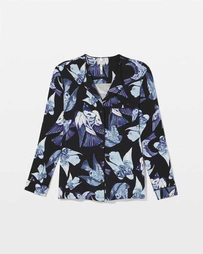 Soma Piped Long-Sleeve Notch Pajama Top