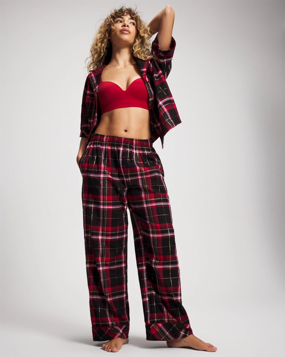 Soma Velvet Piped Relaxed Pajama Pant
