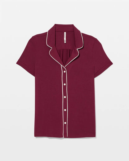 Soma Solid Short Sleeve Notch Collar Pajama Top