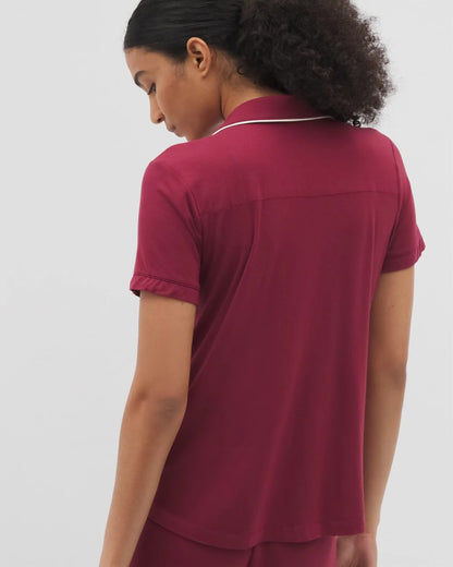 Soma Solid Short Sleeve Notch Collar Pajama Top