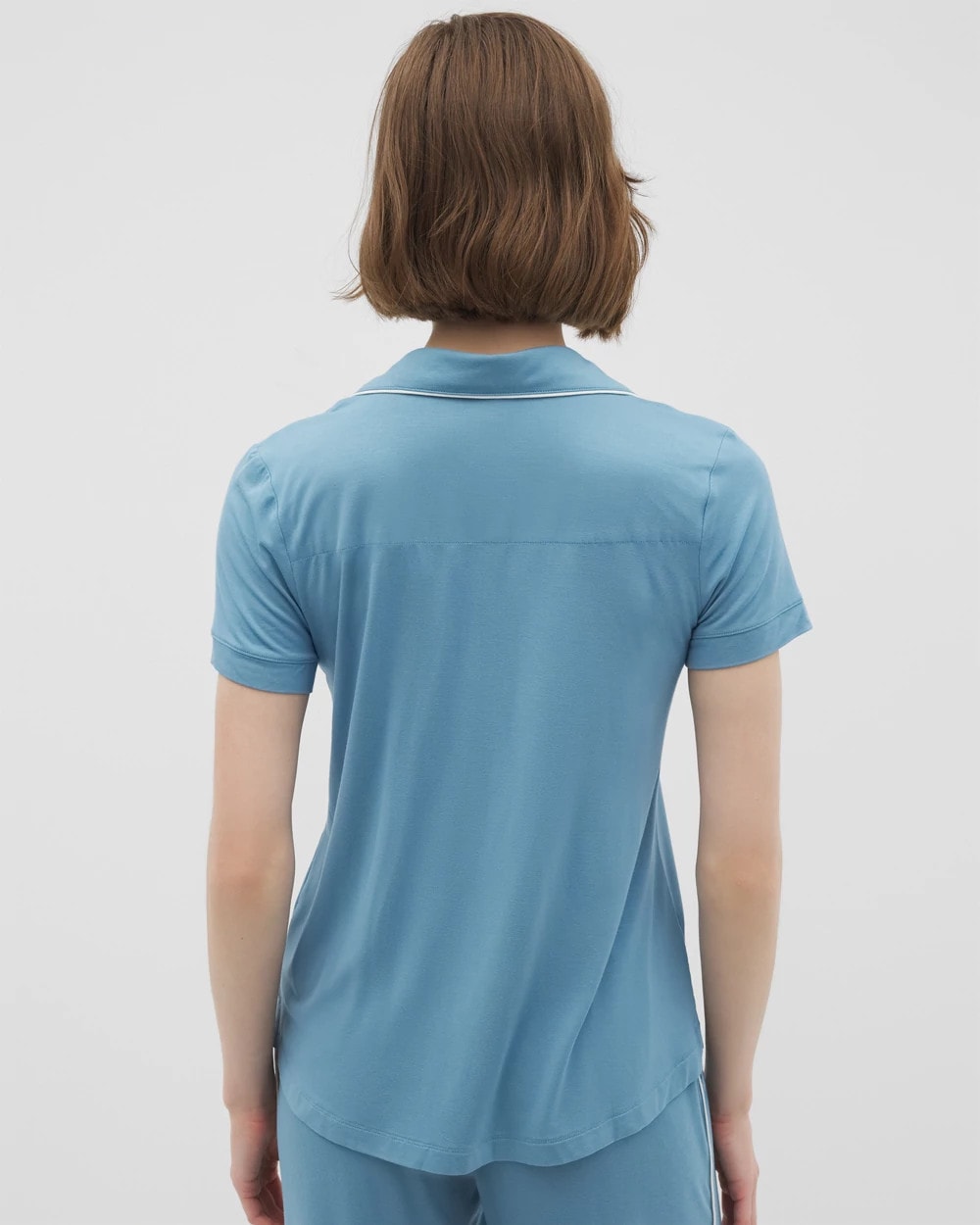 Soma Solid Short Sleeve Notch Collar Pajama Top