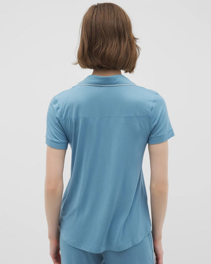 Soma Solid Short Sleeve Notch Collar Pajama Top
