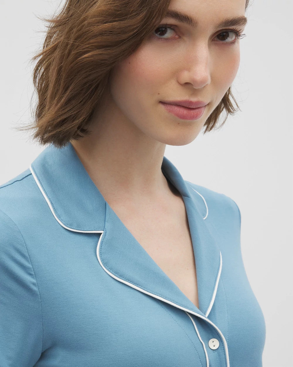 Soma Solid Short Sleeve Notch Collar Pajama Top