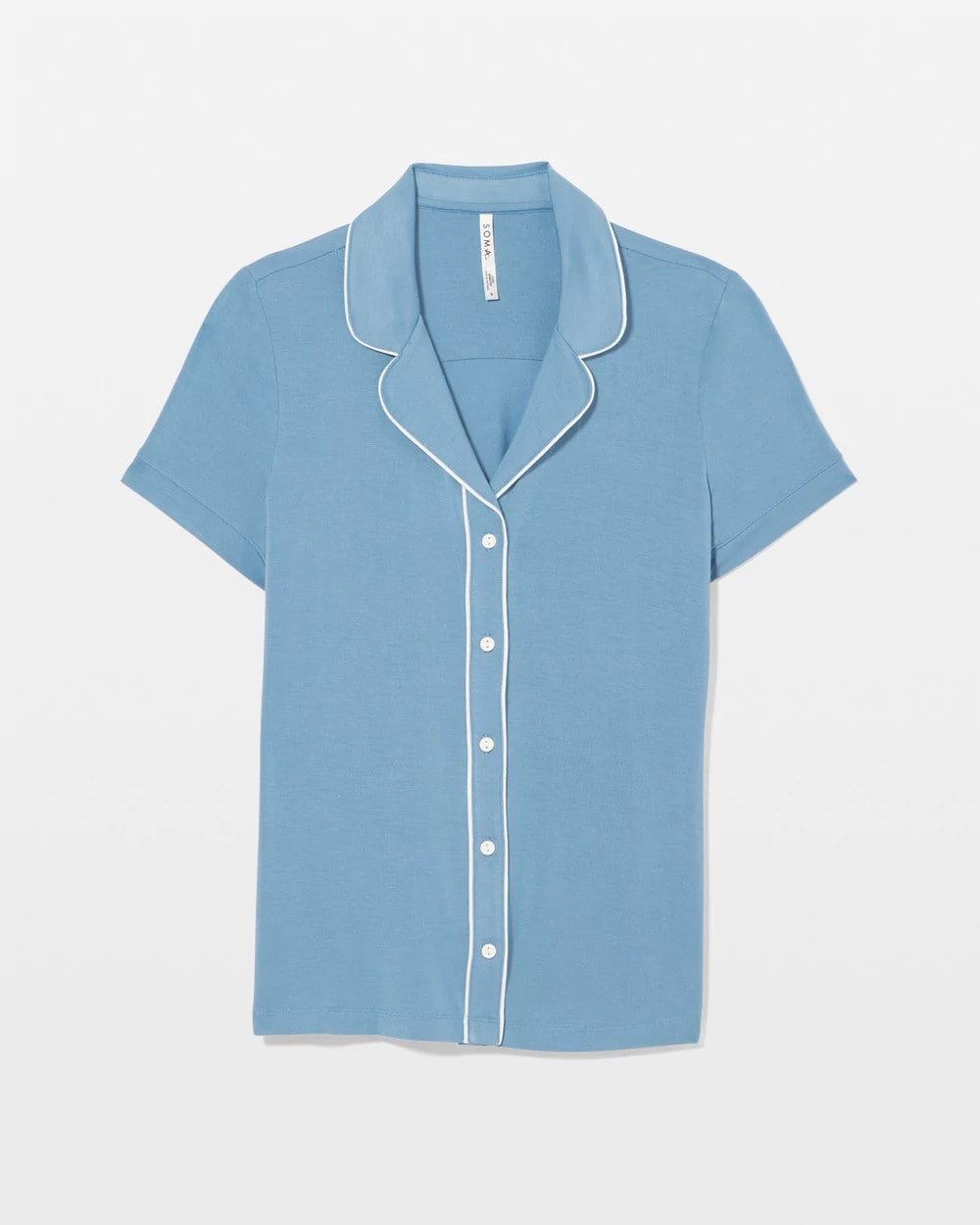 Soma Solid Short Sleeve Notch Collar Pajama Top