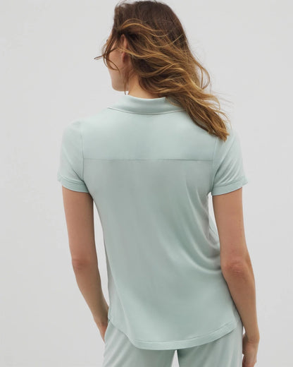 Soma Solid Short Sleeve Notch Collar Pajama Top