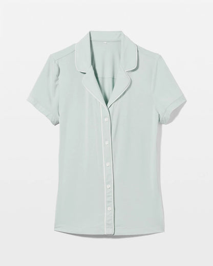Soma Solid Short Sleeve Notch Collar Pajama Top