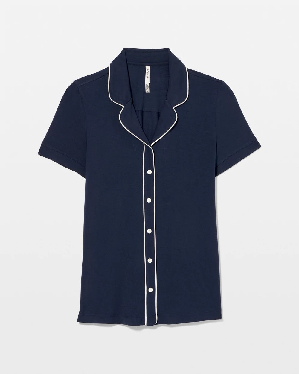 Soma Solid Short Sleeve Notch Collar Pajama Top