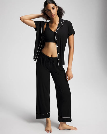 Soma Solid Short Sleeve Notch Collar Pajama Top