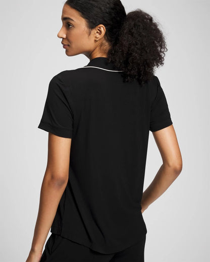 Soma Solid Short Sleeve Notch Collar Pajama Top