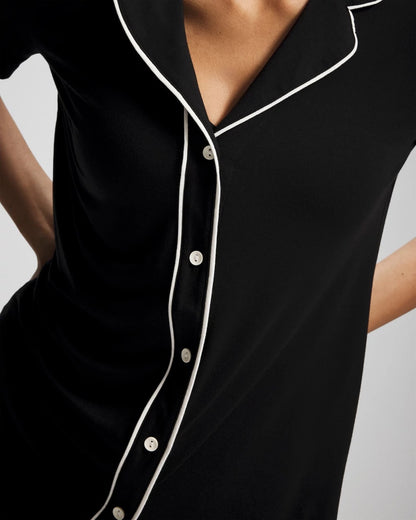 Soma Solid Short Sleeve Notch Collar Pajama Top
