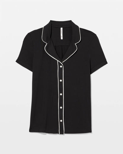 Soma Solid Short Sleeve Notch Collar Pajama Top