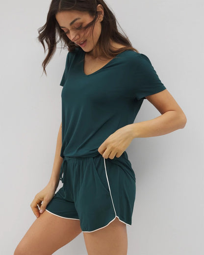 Soma Solid Piped Pajama Shorts