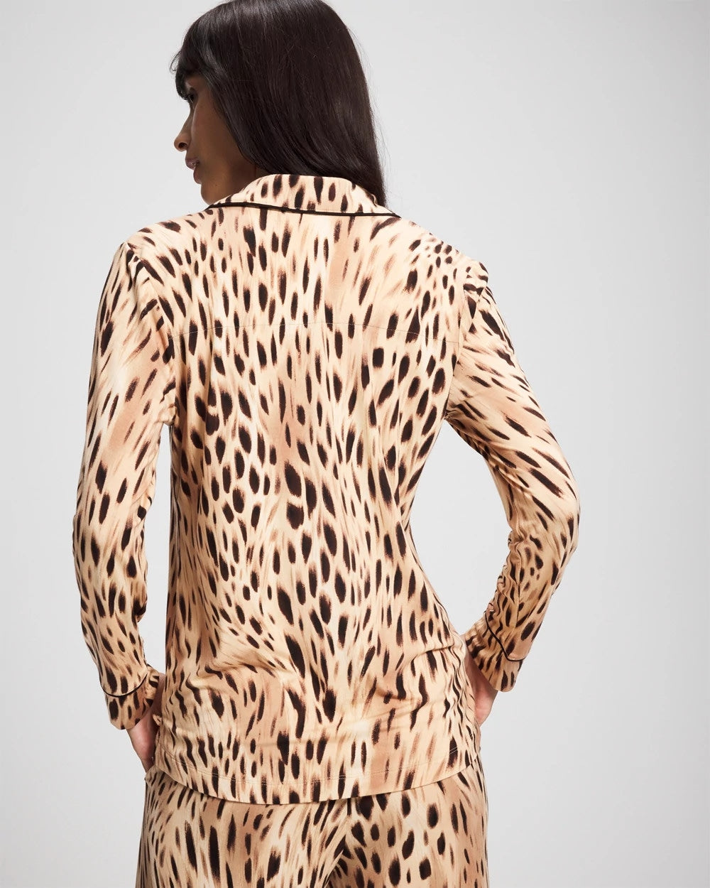 Soma Long-Sleeve Printed Notch Collar Pajama Top
