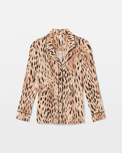 Soma Long-Sleeve Printed Notch Collar Pajama Top