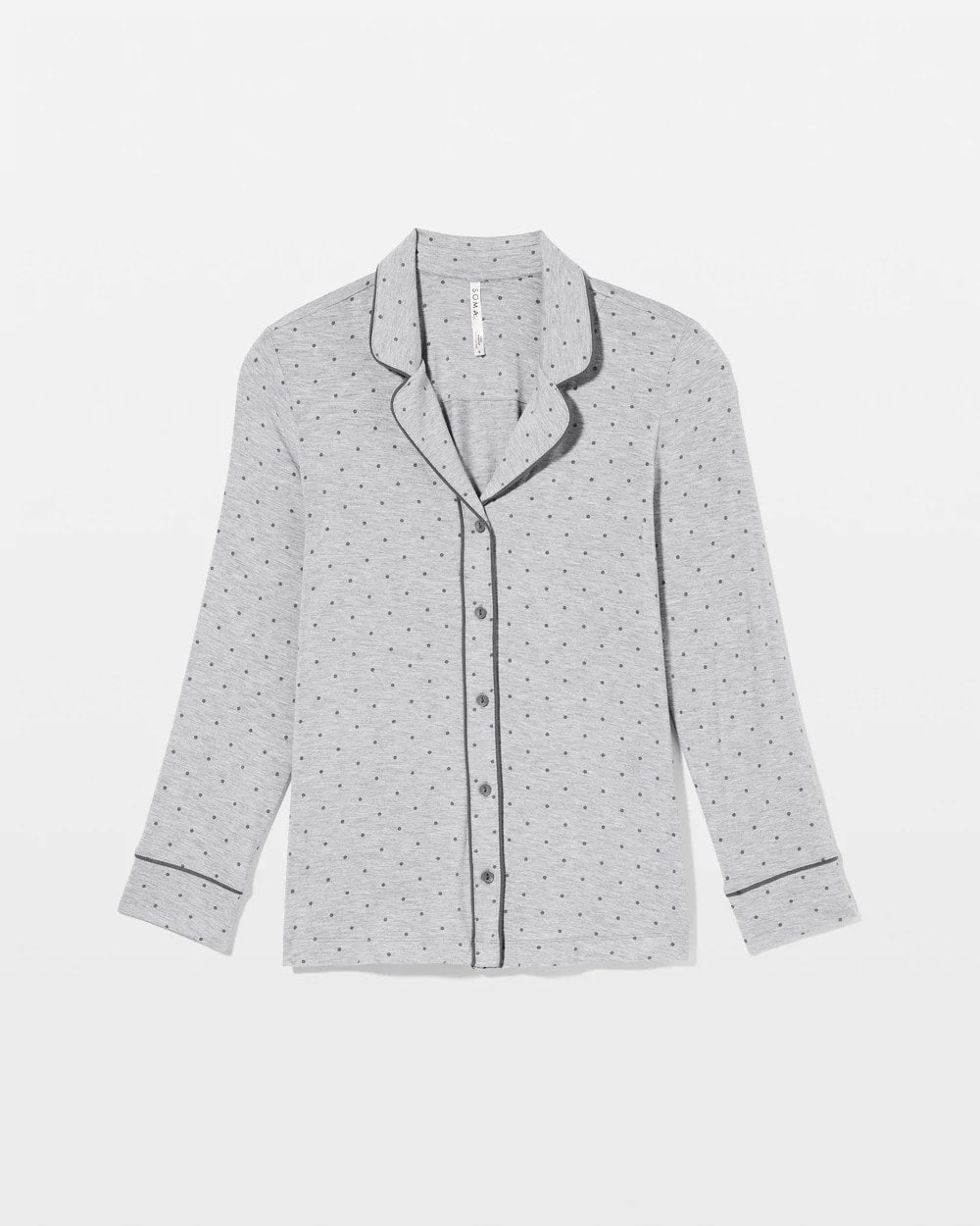 Soma Long-Sleeve Printed Notch Collar Pajama Top