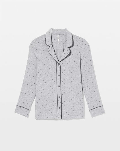 Soma Long-Sleeve Printed Notch Collar Pajama Top