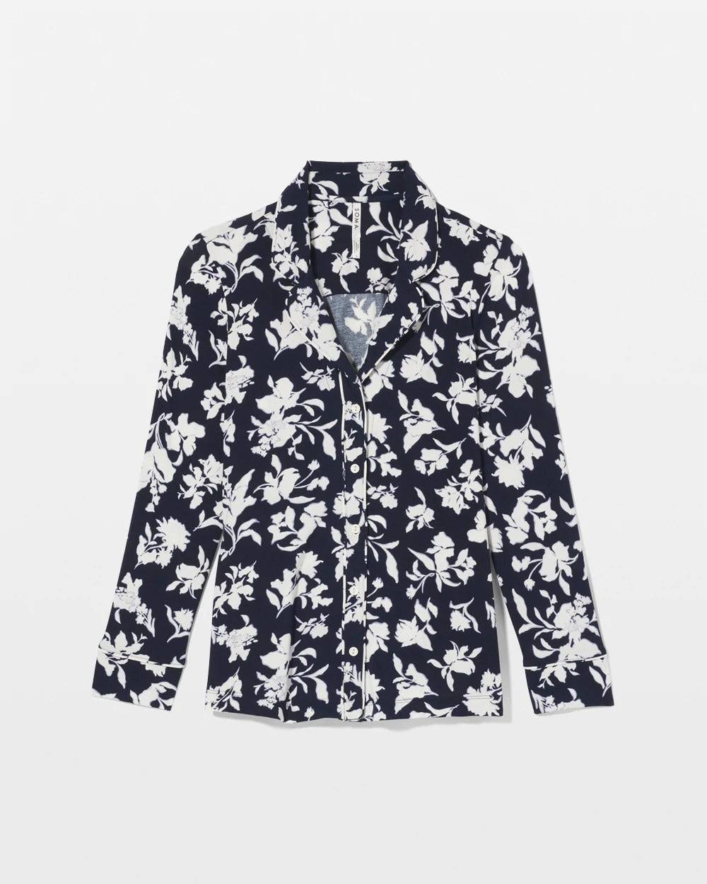 Soma Long-Sleeve Printed Notch Collar Pajama Top