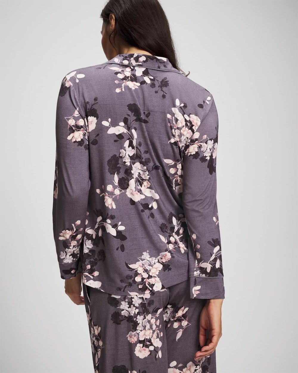 Soma Long-Sleeve Printed Notch Collar Pajama Top