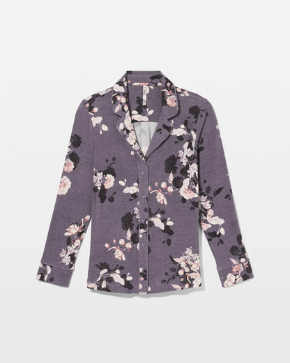 Soma Long-Sleeve Printed Notch Collar Pajama Top