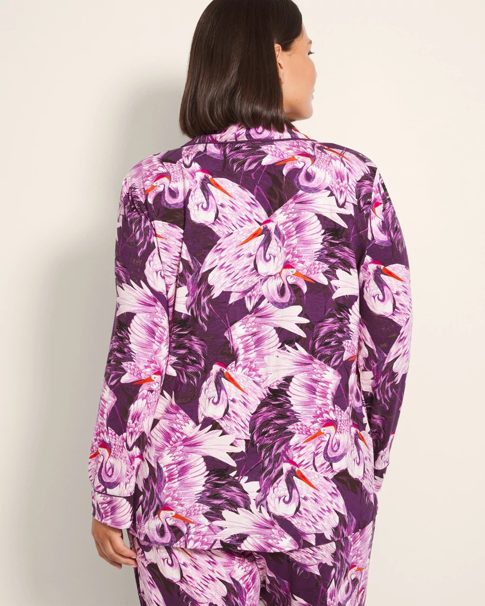 Soma Long-Sleeve Printed Notch Collar Pajama Top