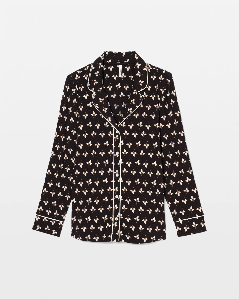 Soma Long-Sleeve Printed Notch Collar Pajama Top