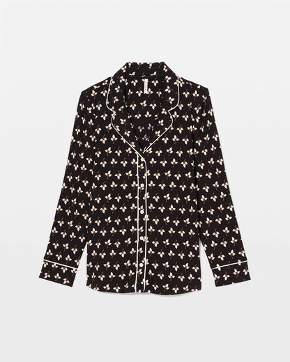 Soma Long-Sleeve Printed Notch Collar Pajama Top