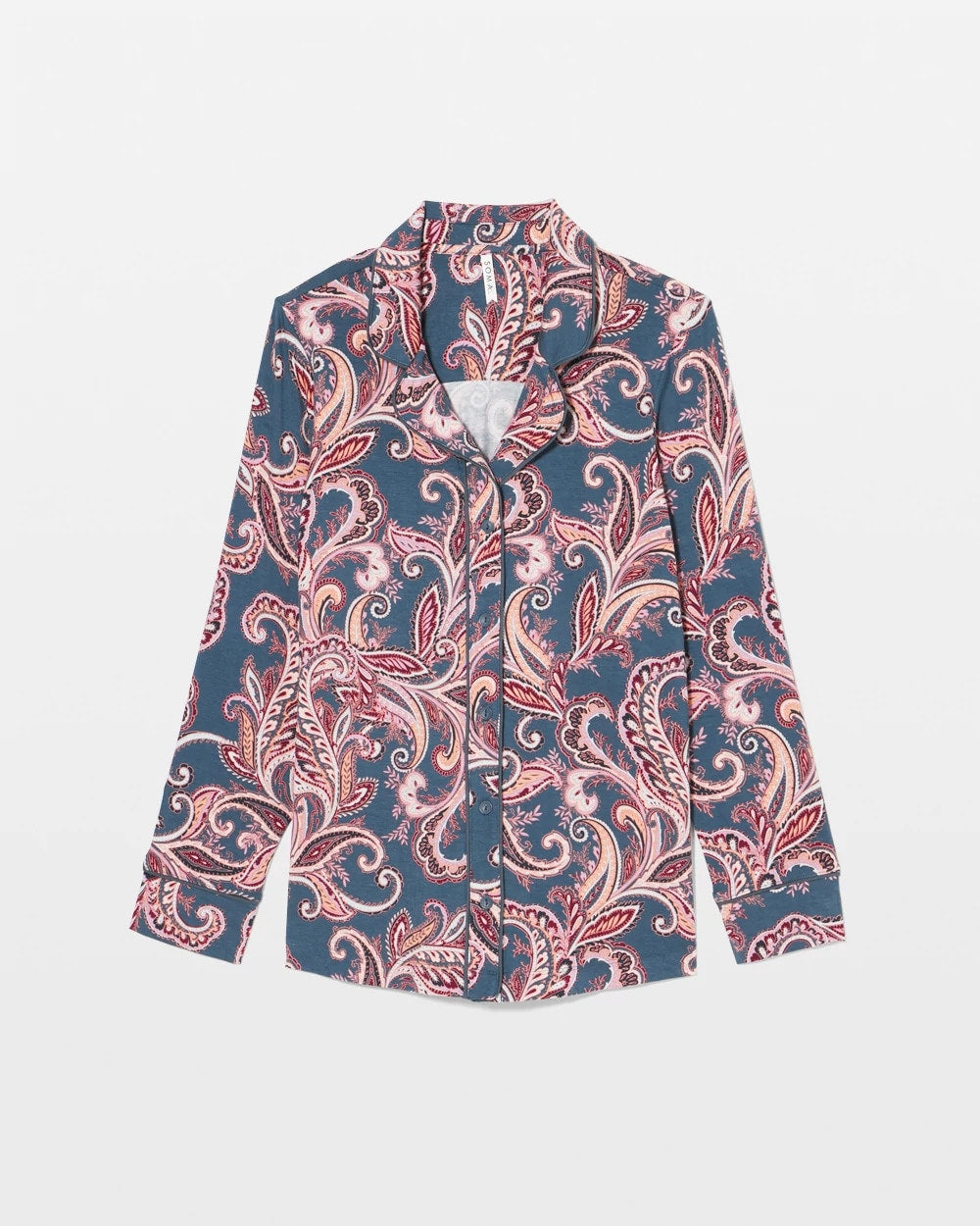 Soma Long-Sleeve Printed Notch Collar Pajama Top
