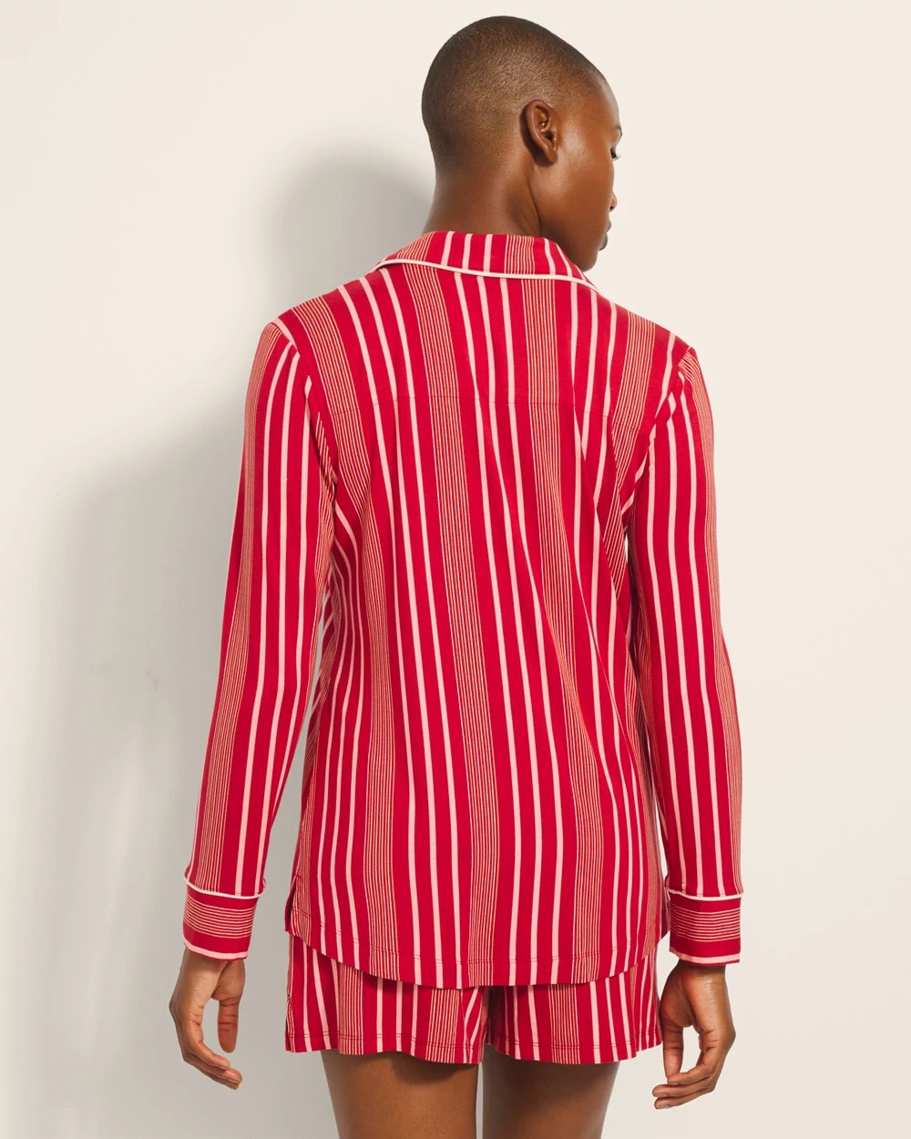 Soma Long-Sleeve Printed Notch Collar Pajama Top
