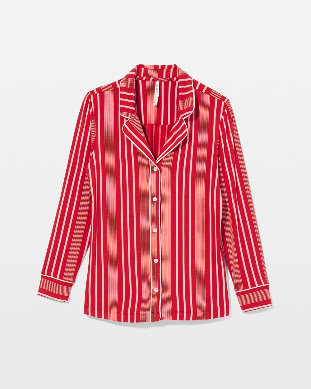 Soma Long-Sleeve Printed Notch Collar Pajama Top