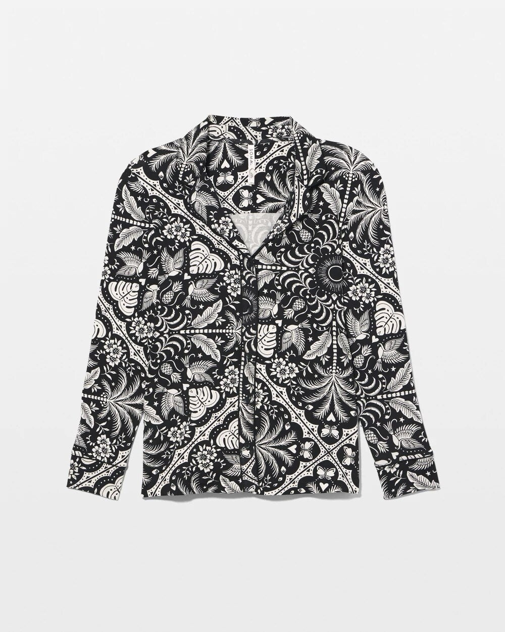 Soma Long-Sleeve Printed Notch Collar Pajama Top