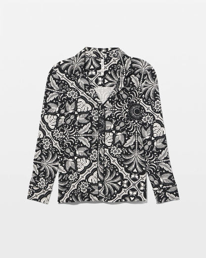Soma Long-Sleeve Printed Notch Collar Pajama Top