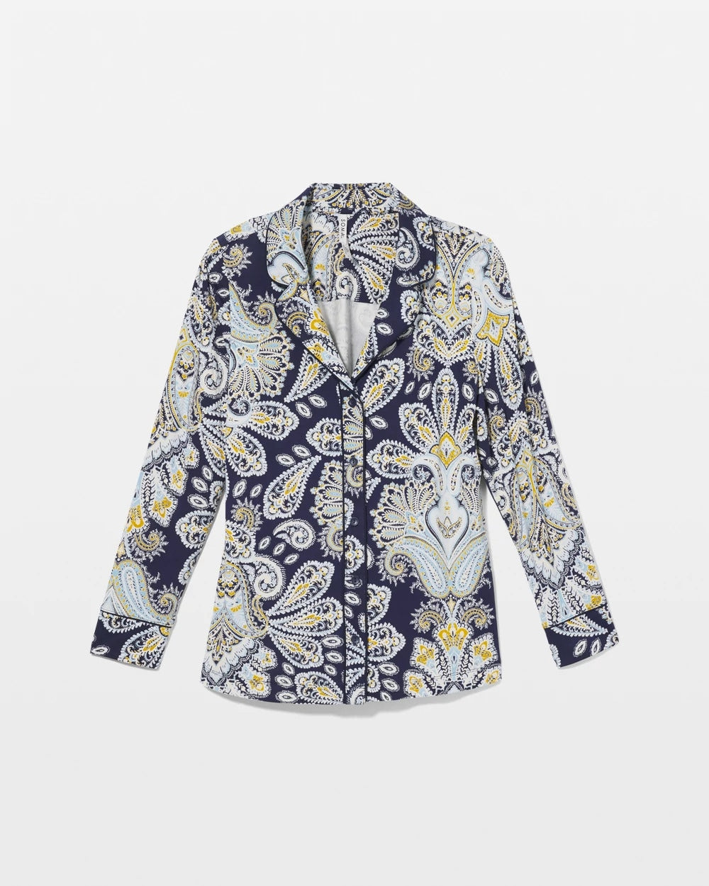Soma Long-Sleeve Printed Notch Collar Pajama Top