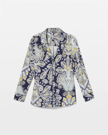 Soma Long-Sleeve Printed Notch Collar Pajama Top