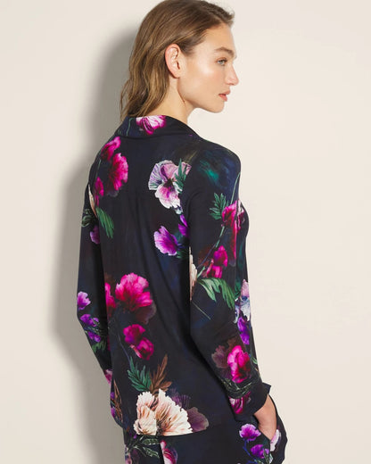 Soma Long-Sleeve Printed Notch Collar Pajama Top