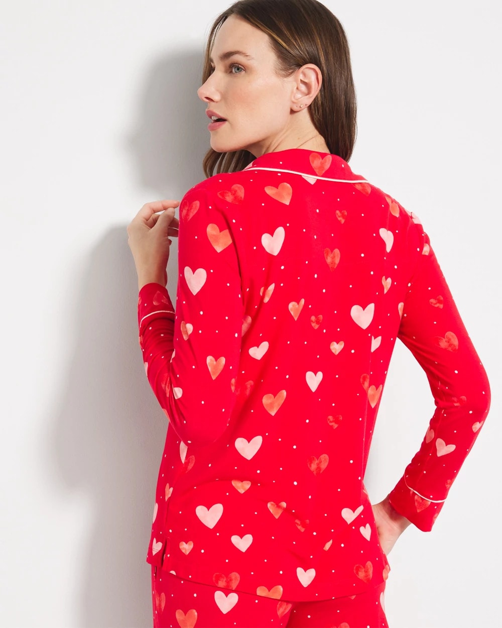 Soma Long-Sleeve Printed Notch Collar Pajama Top