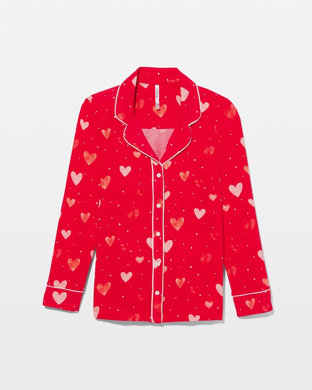 Soma Long-Sleeve Printed Notch Collar Pajama Top