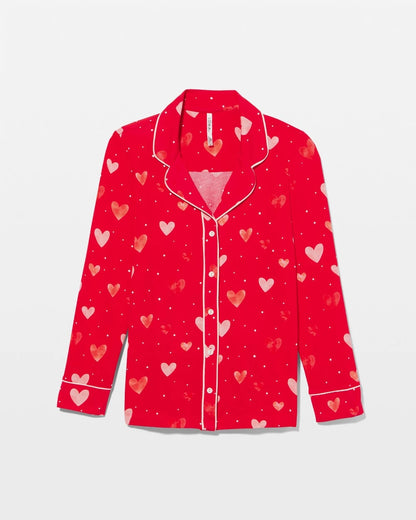 Soma Long-Sleeve Printed Notch Collar Pajama Top