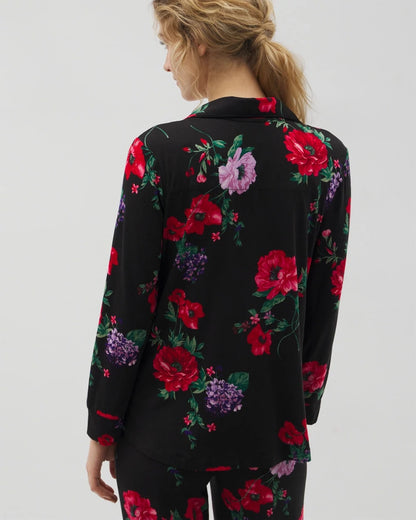 Soma Long-Sleeve Printed Notch Collar Pajama Top