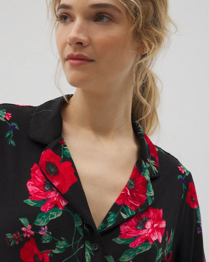 Soma Long-Sleeve Printed Notch Collar Pajama Top