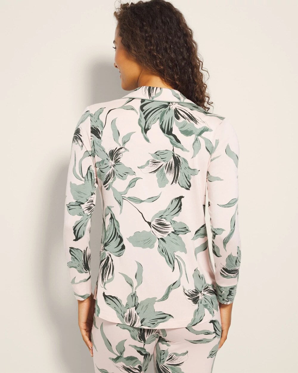 Soma Long-Sleeve Printed Notch Collar Pajama Top