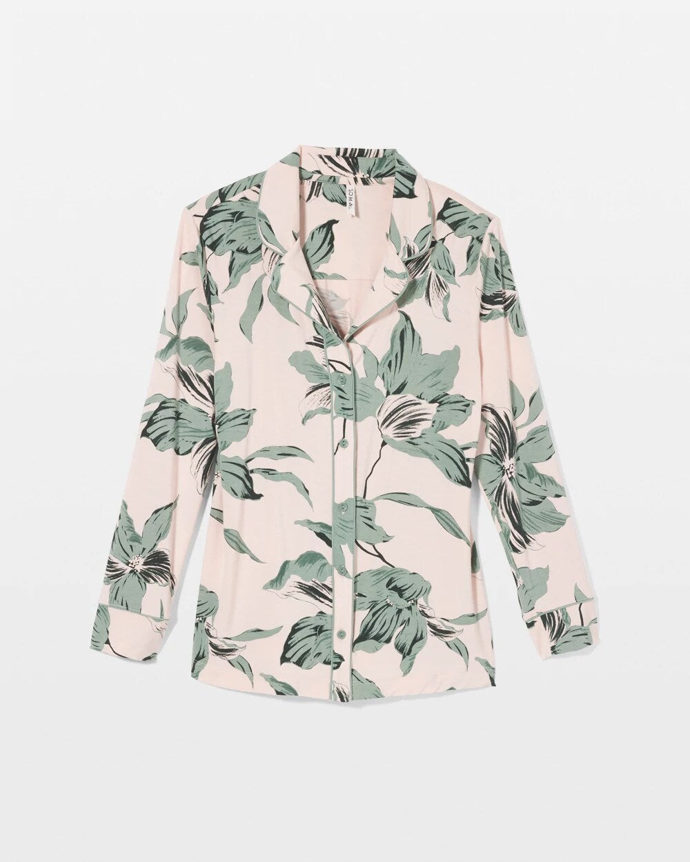 Soma Long-Sleeve Printed Notch Collar Pajama Top