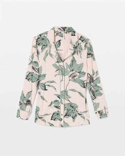 Soma Long-Sleeve Printed Notch Collar Pajama Top