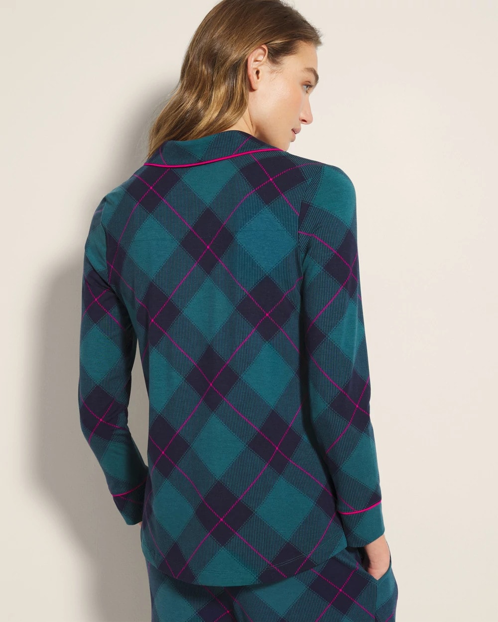 Soma Long-Sleeve Printed Notch Collar Pajama Top